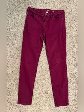 Women's Burgundy Stretch Jeans - Lauren Conrad, 6
